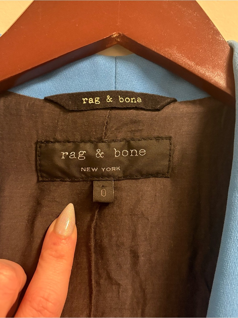 Rag & Bone Jefferson Blazer Blue Black Jacket Women’s Size 0 - Picture 5 of 9